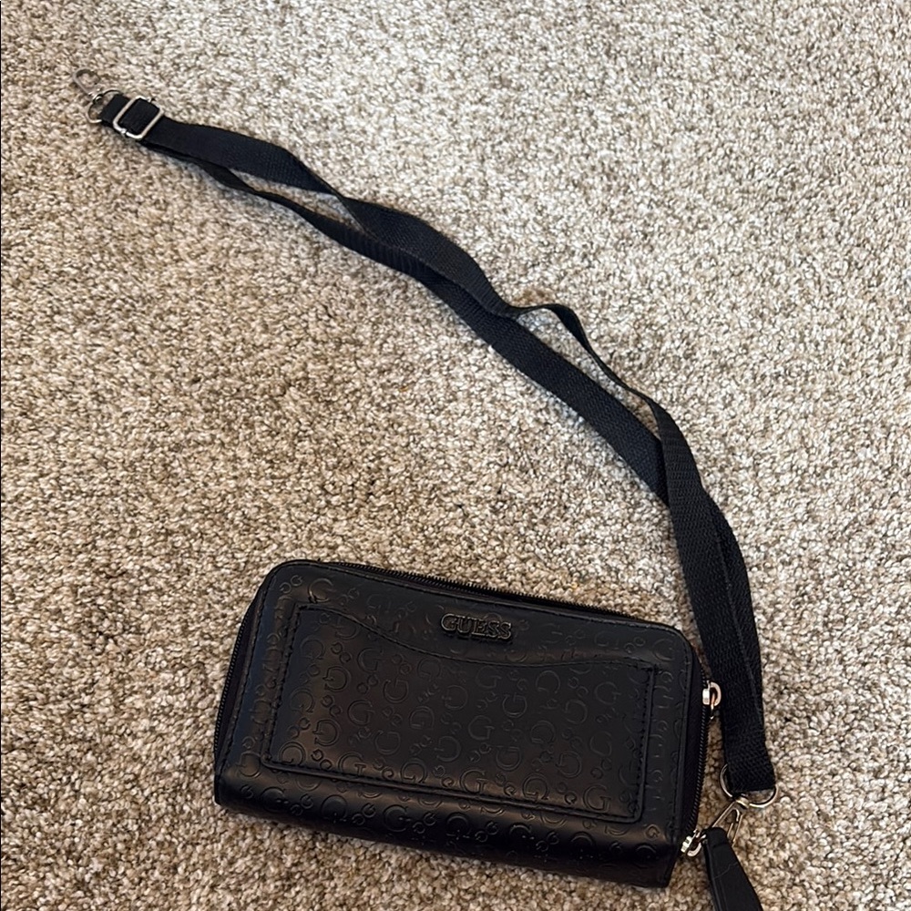 GUESS Black Embossed Crossbody Bag